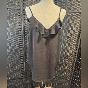 3/25🙂 Ophelia Roe Elegant Black Ruffle Women's camisole tank